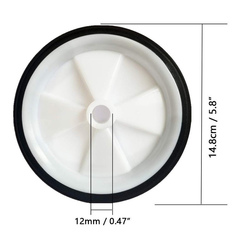 ZLYY 5.8" Universal Air Compressor Wheel Replacement Part with 1/2" Diameter Hole, 2Pcs - Image 2